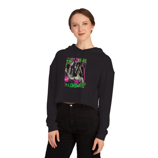 Zombie Girl - Women’s Cropped Hooded Sweatshirt