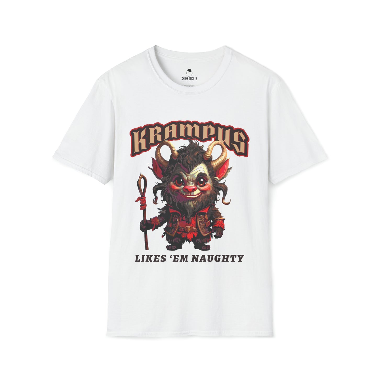 Krampus Likes 'Em Naughty - Unisex Softstyle T-Shirt