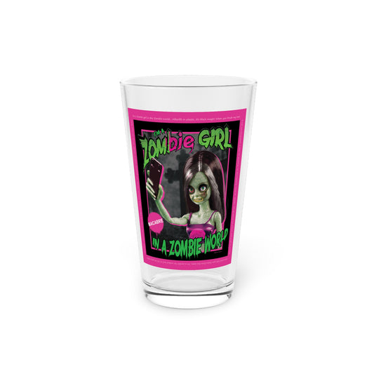 Zombie Girl Pint Glass, 16oz