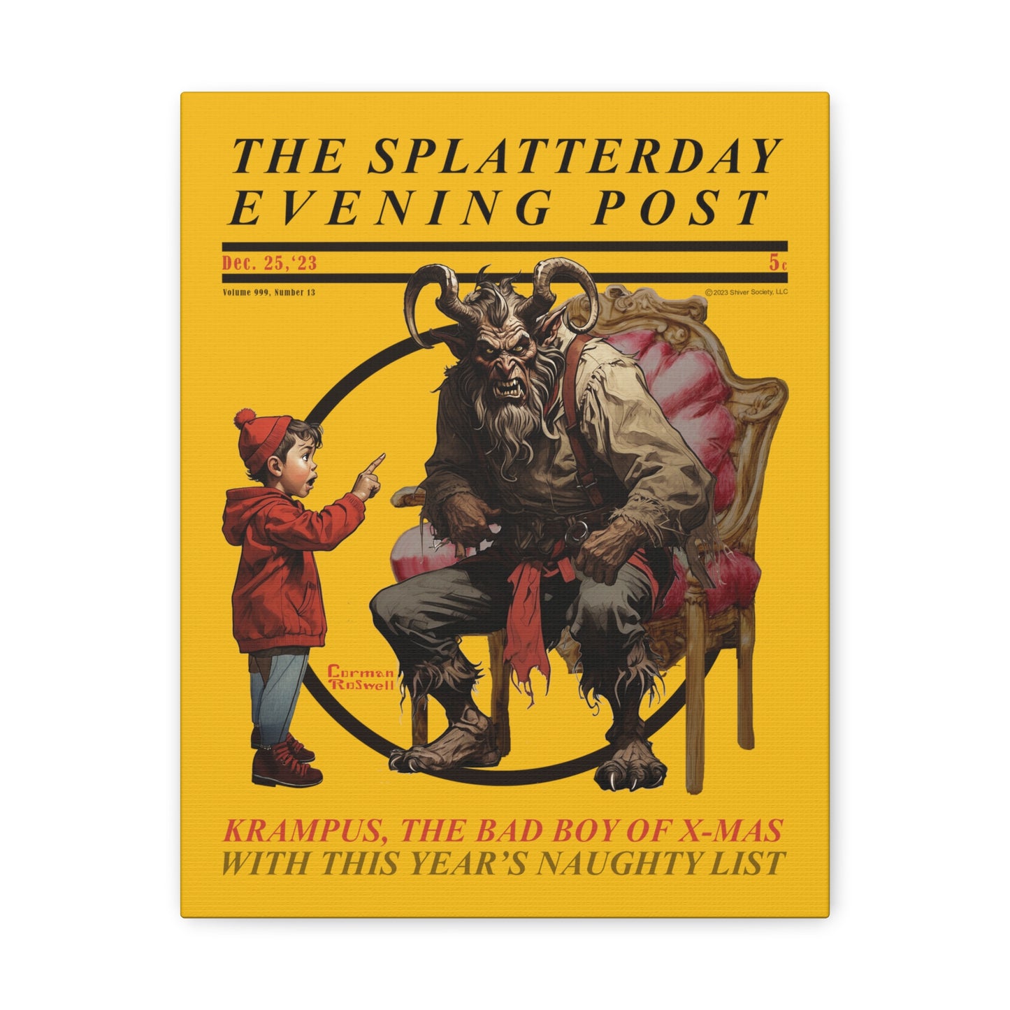 Splatterday Evening Post - Canvas Gallery Wrap