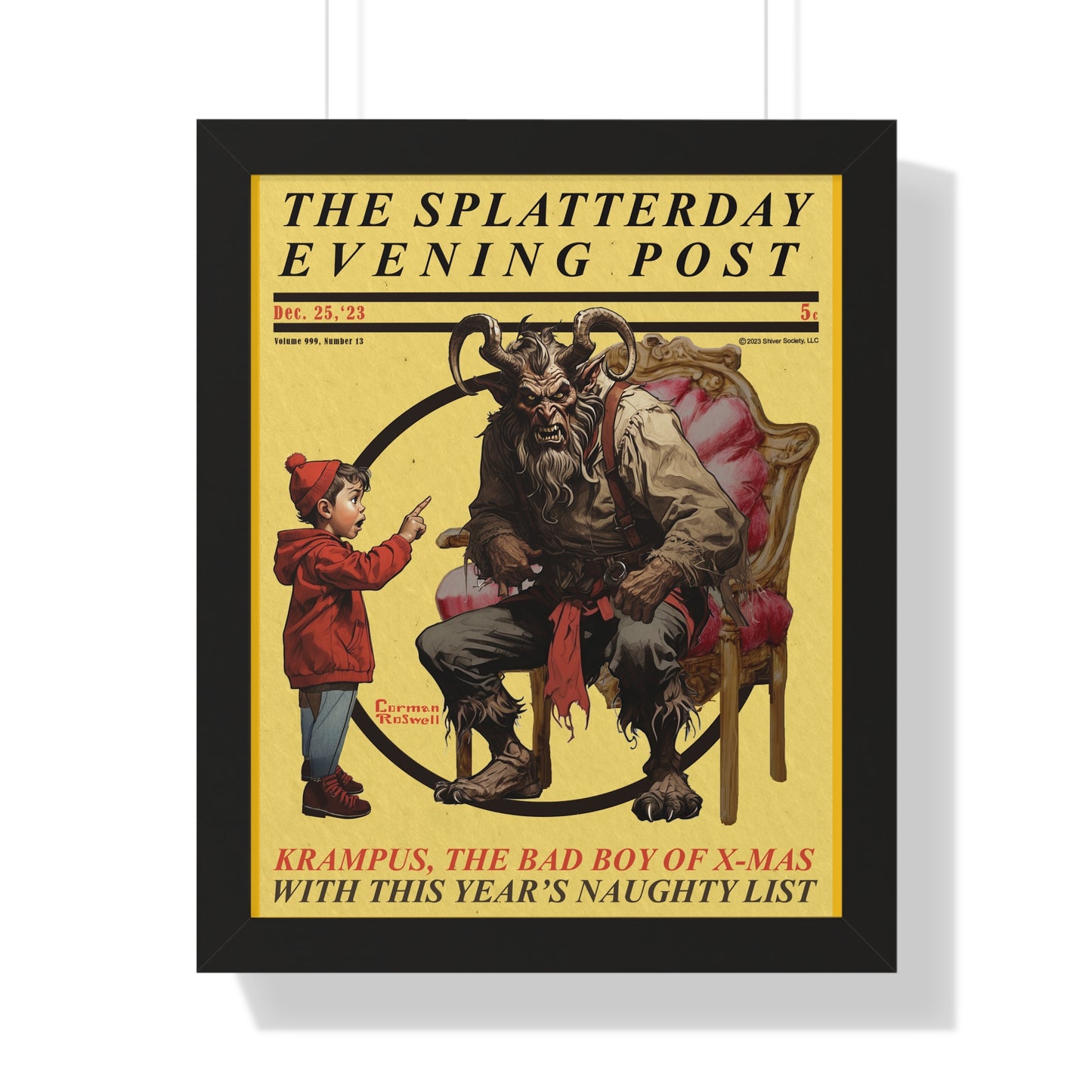 Splatterday Evening Post - Framed Vertical Poster