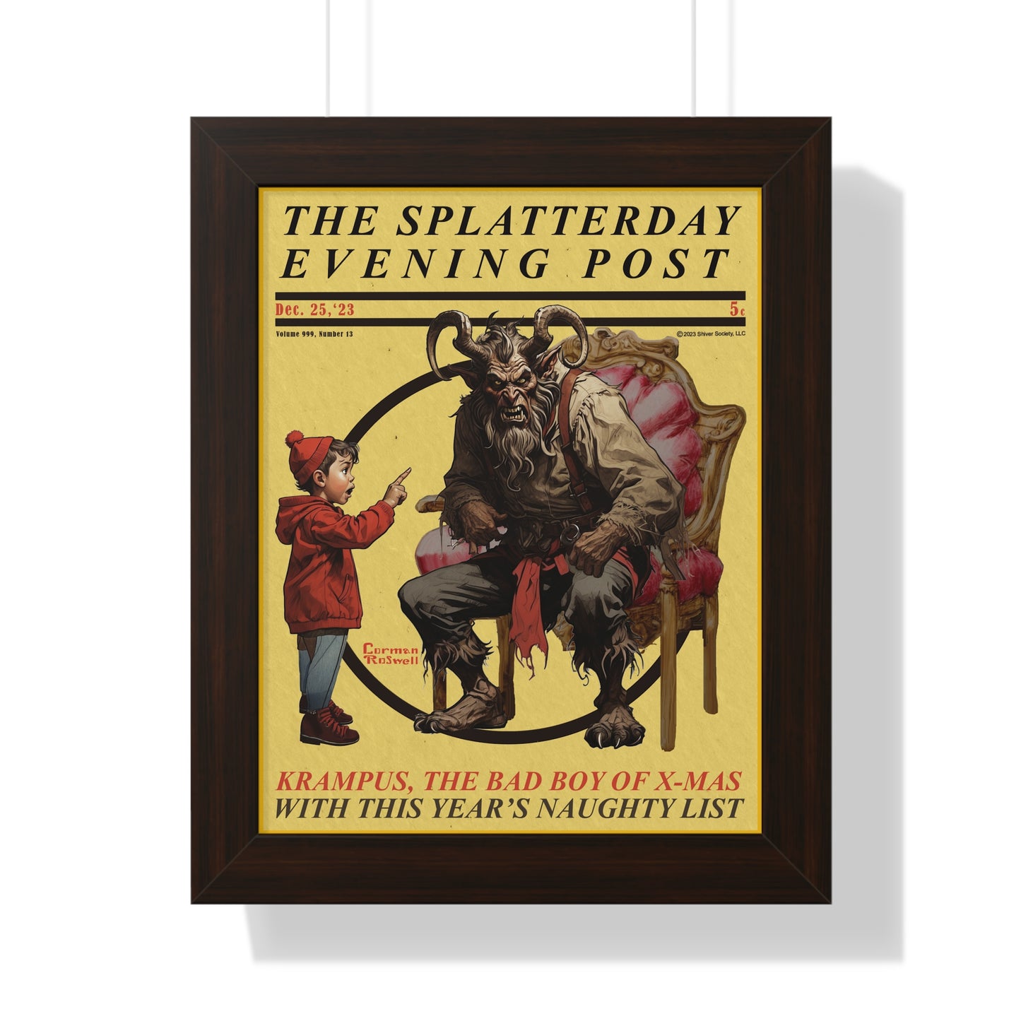 Splatterday Evening Post - Framed Vertical Poster