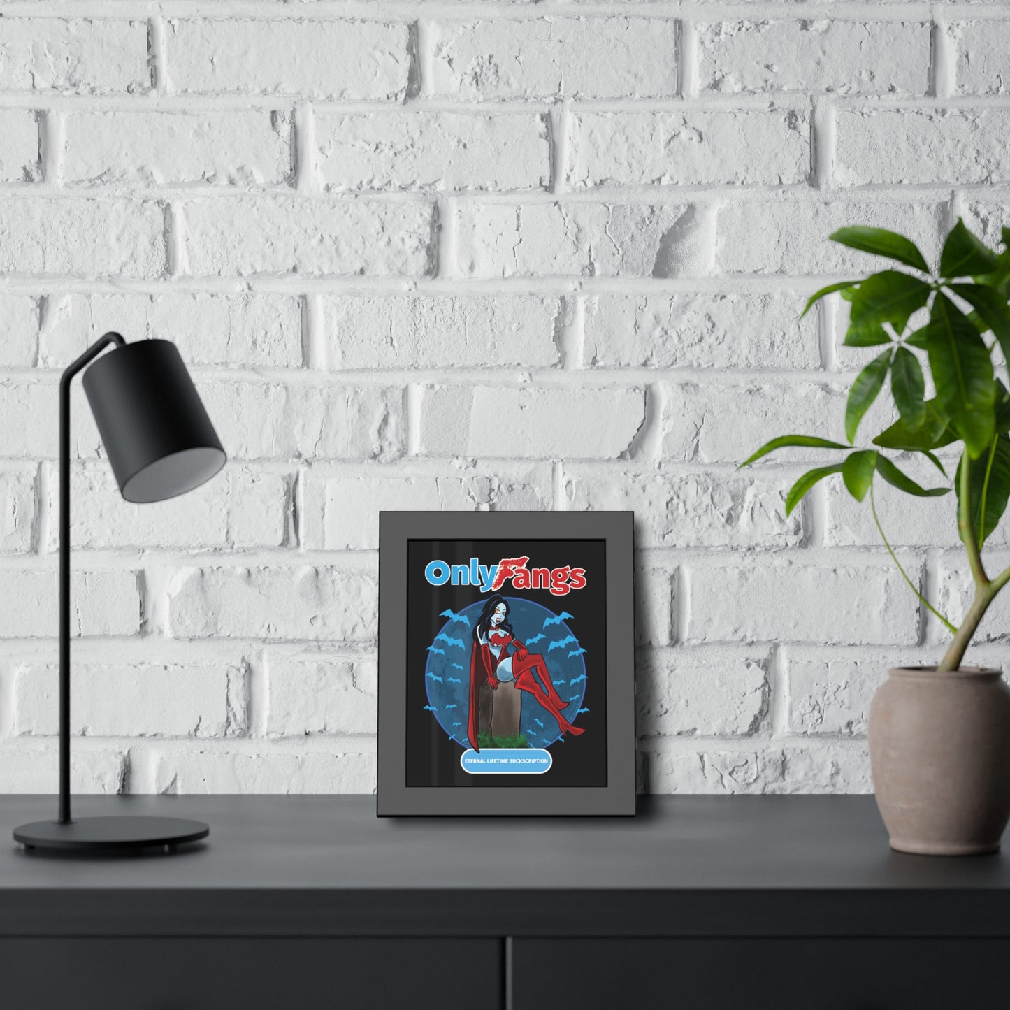 Only Fangs - Framed Paper Posters