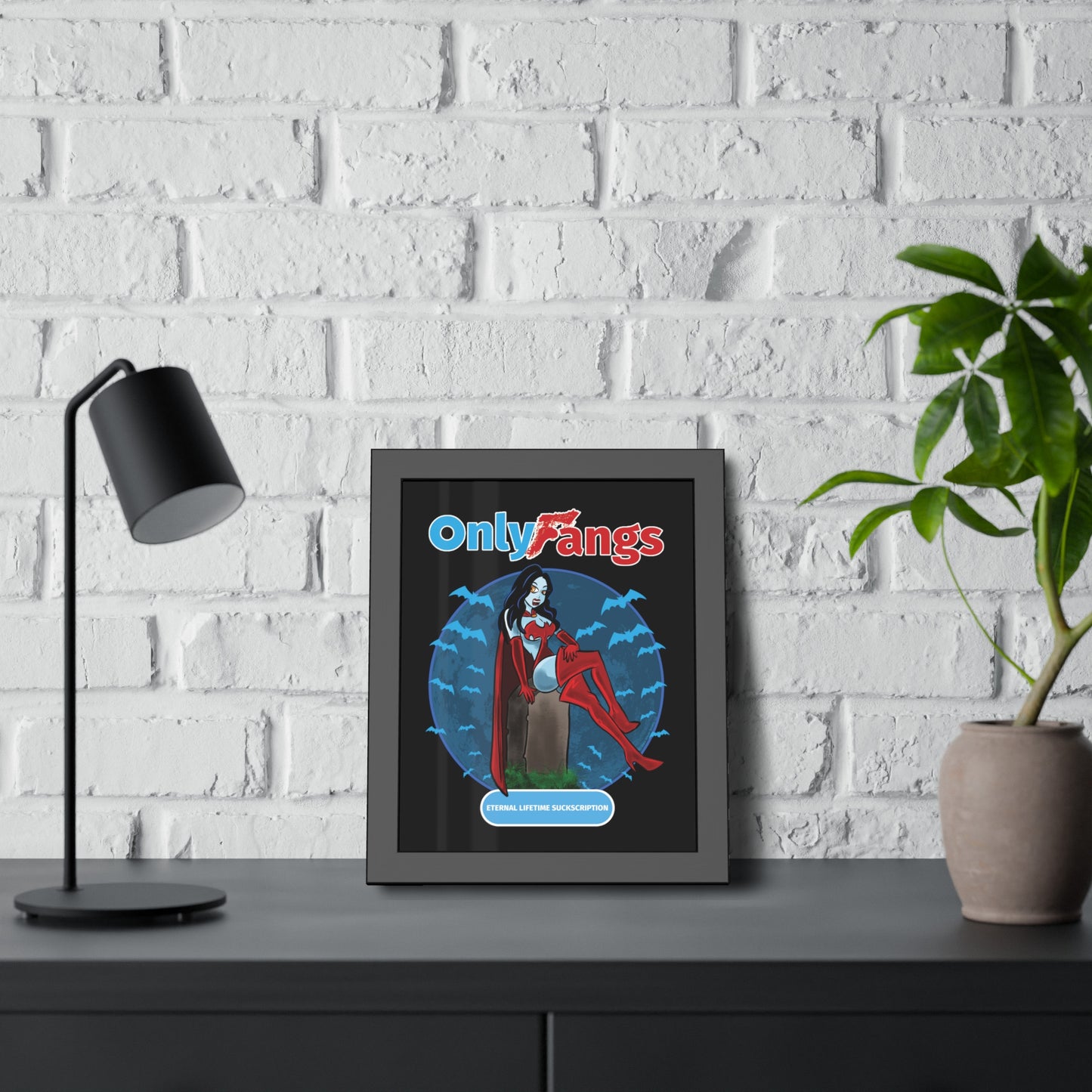 Only Fangs - Framed Paper Posters