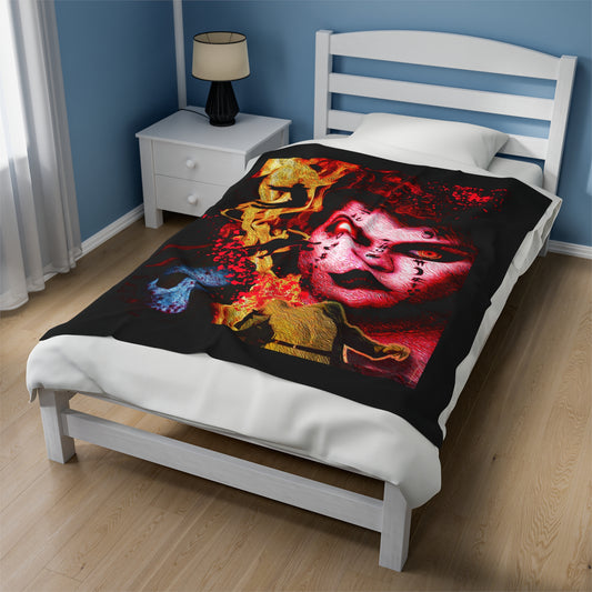 Devil Woman - Velveteen Plush Blanket