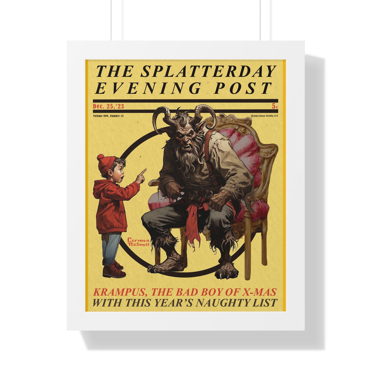 Splatterday Evening Post - Framed Vertical Poster