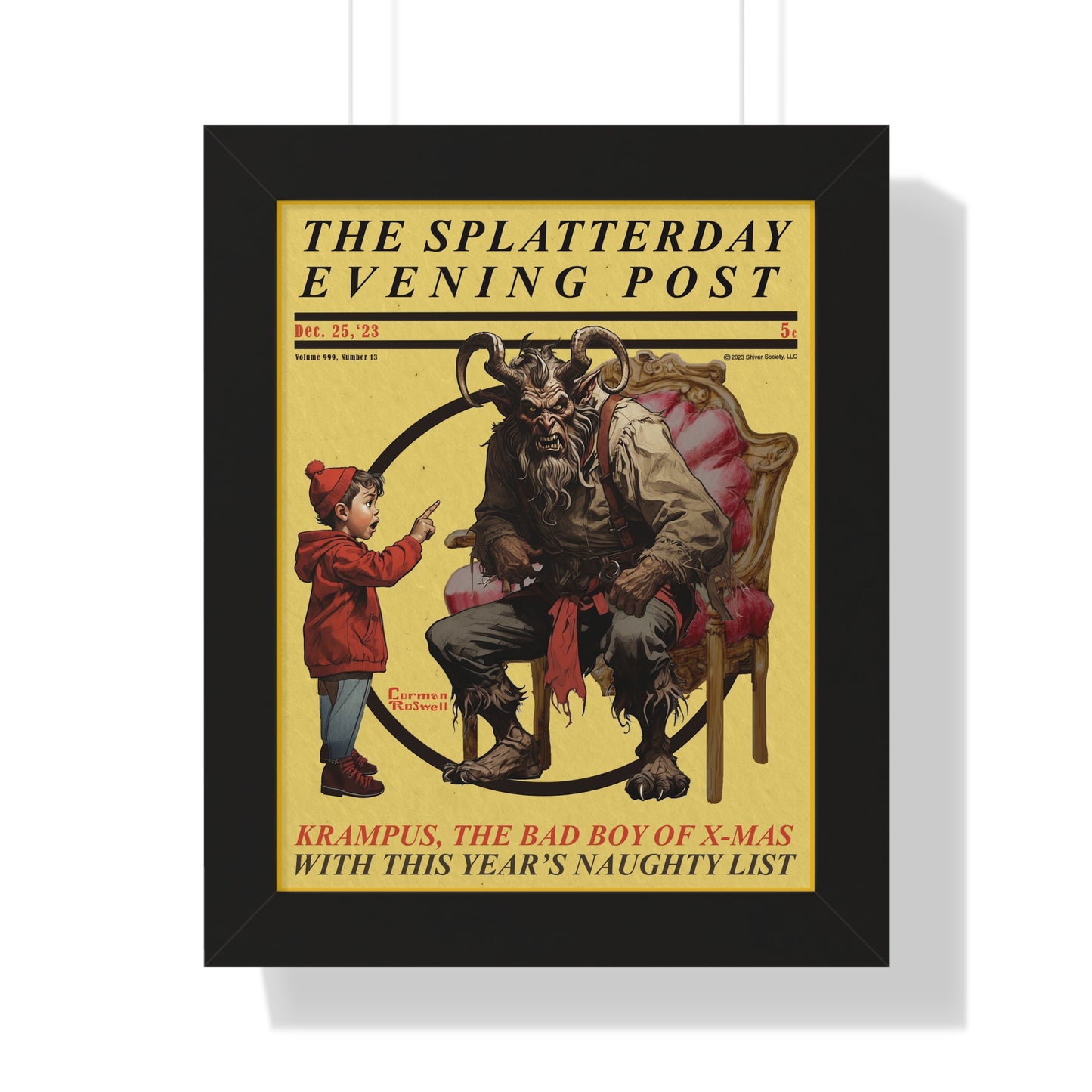 Splatterday Evening Post - Framed Vertical Poster