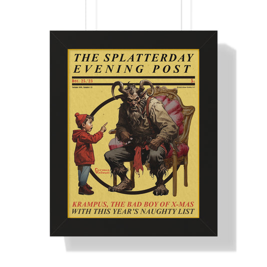 Splatterday Evening Post - Framed Vertical Poster