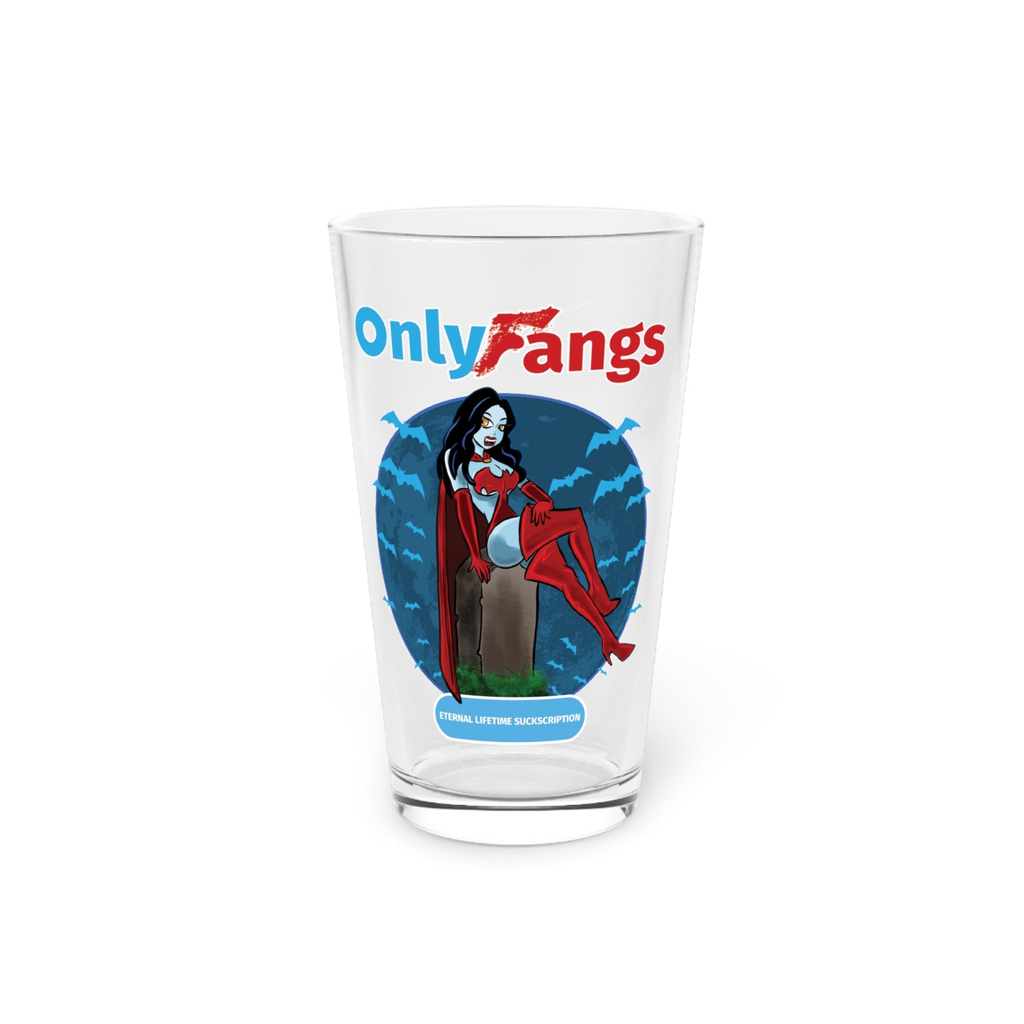 Only Fangs, Pint Glass, 16oz