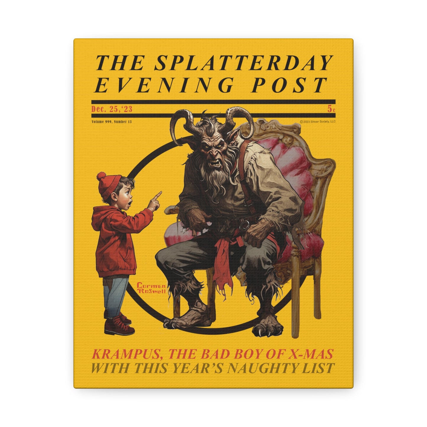 Splatterday Evening Post - Canvas Gallery Wrap