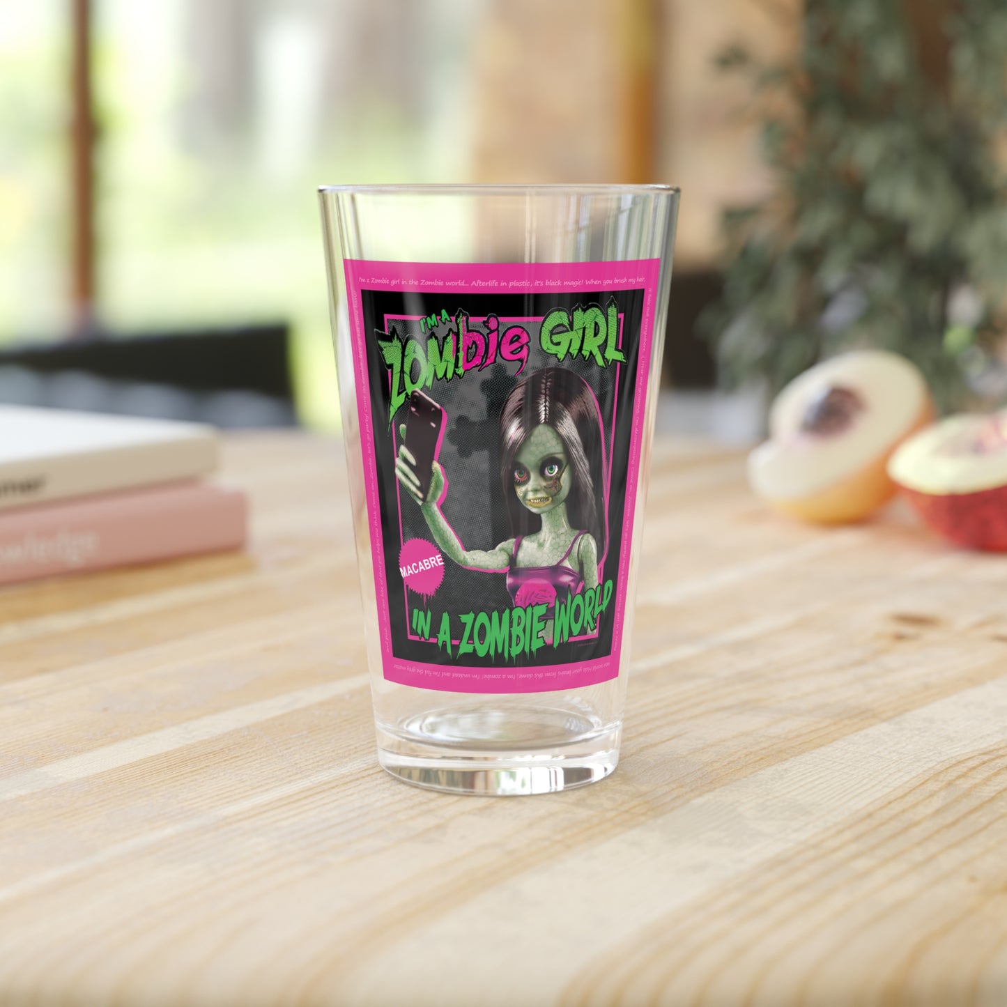 Zombie Girl Pint Glass, 16oz