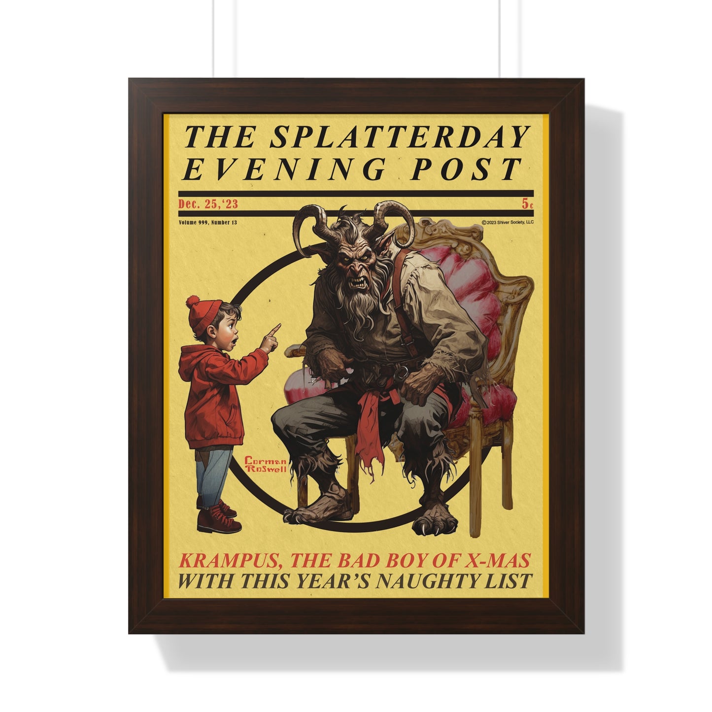 Splatterday Evening Post - Framed Vertical Poster