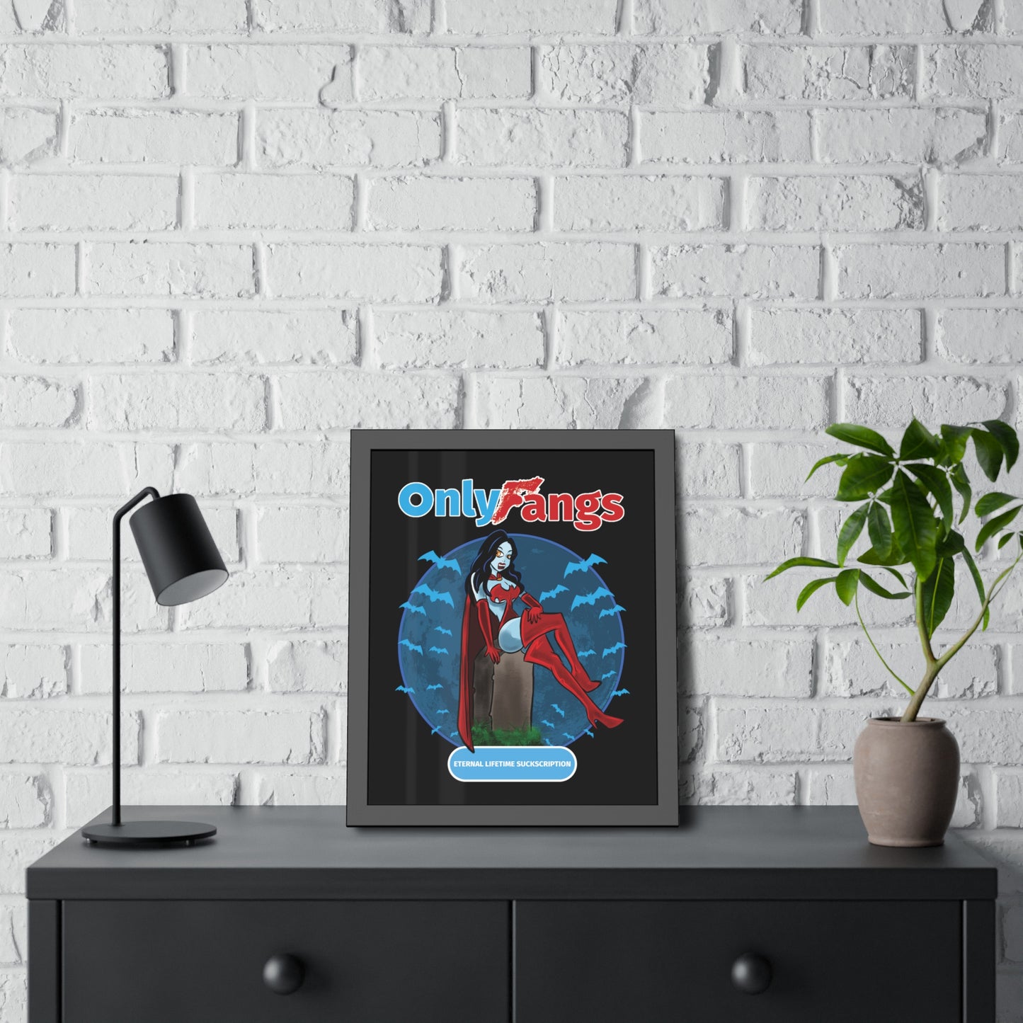 Only Fangs - Framed Paper Posters