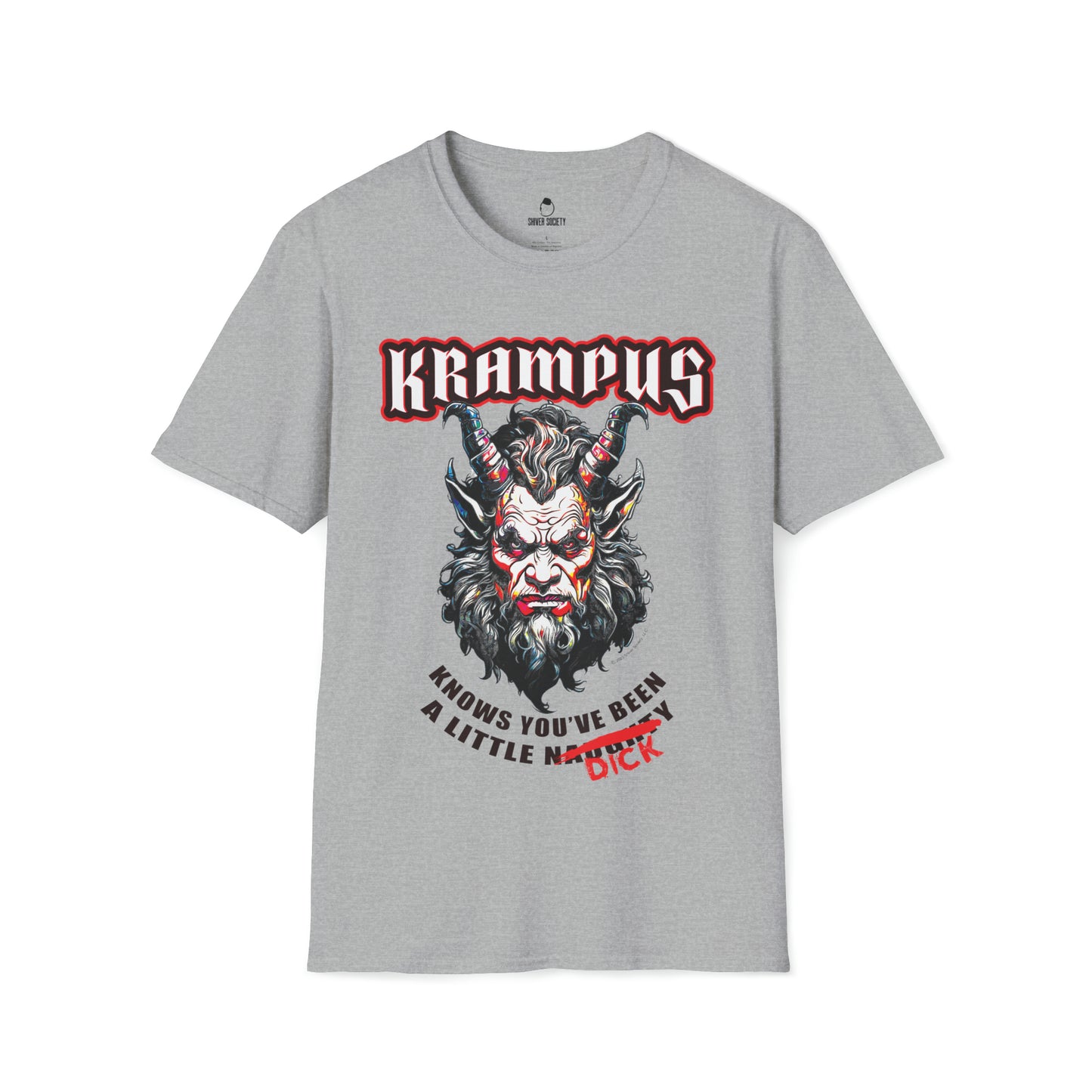 Krampus Knows You're a Little Naughty (Dick edition) - Unisex Softstyle T-Shirt