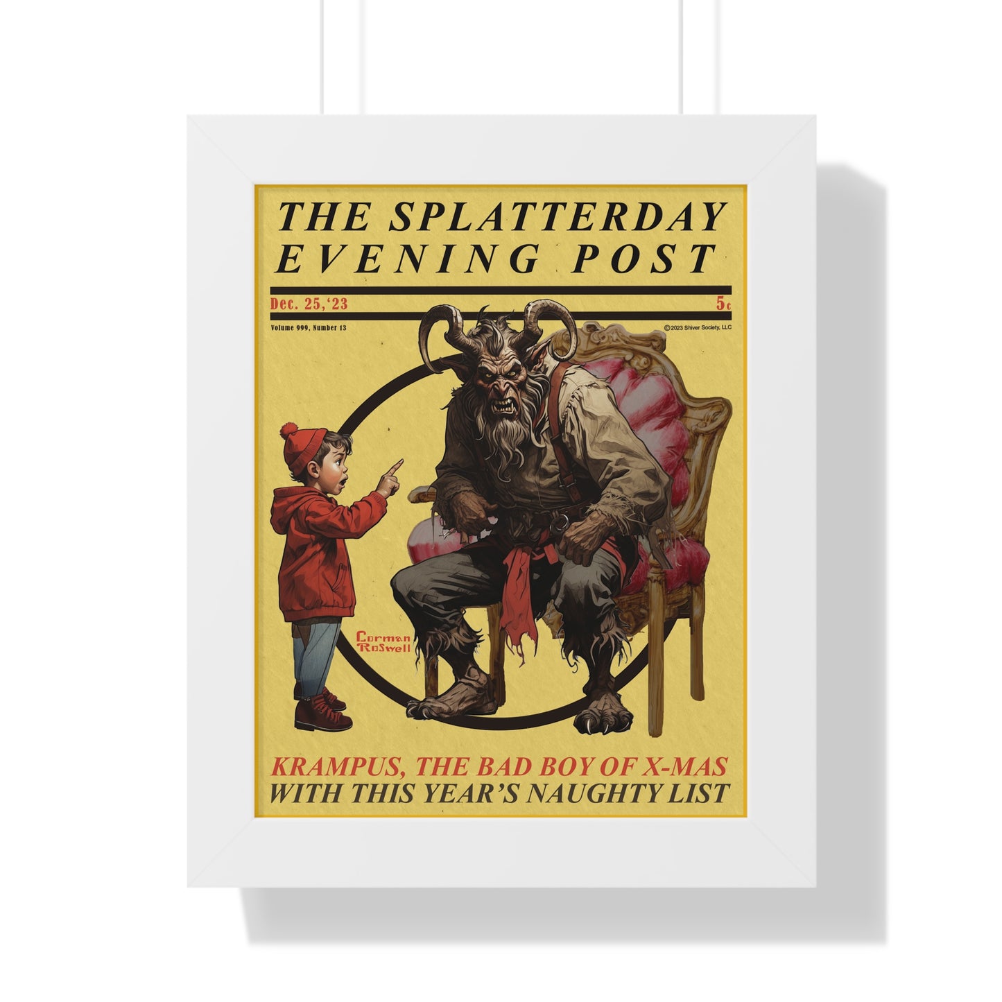 Splatterday Evening Post - Framed Vertical Poster