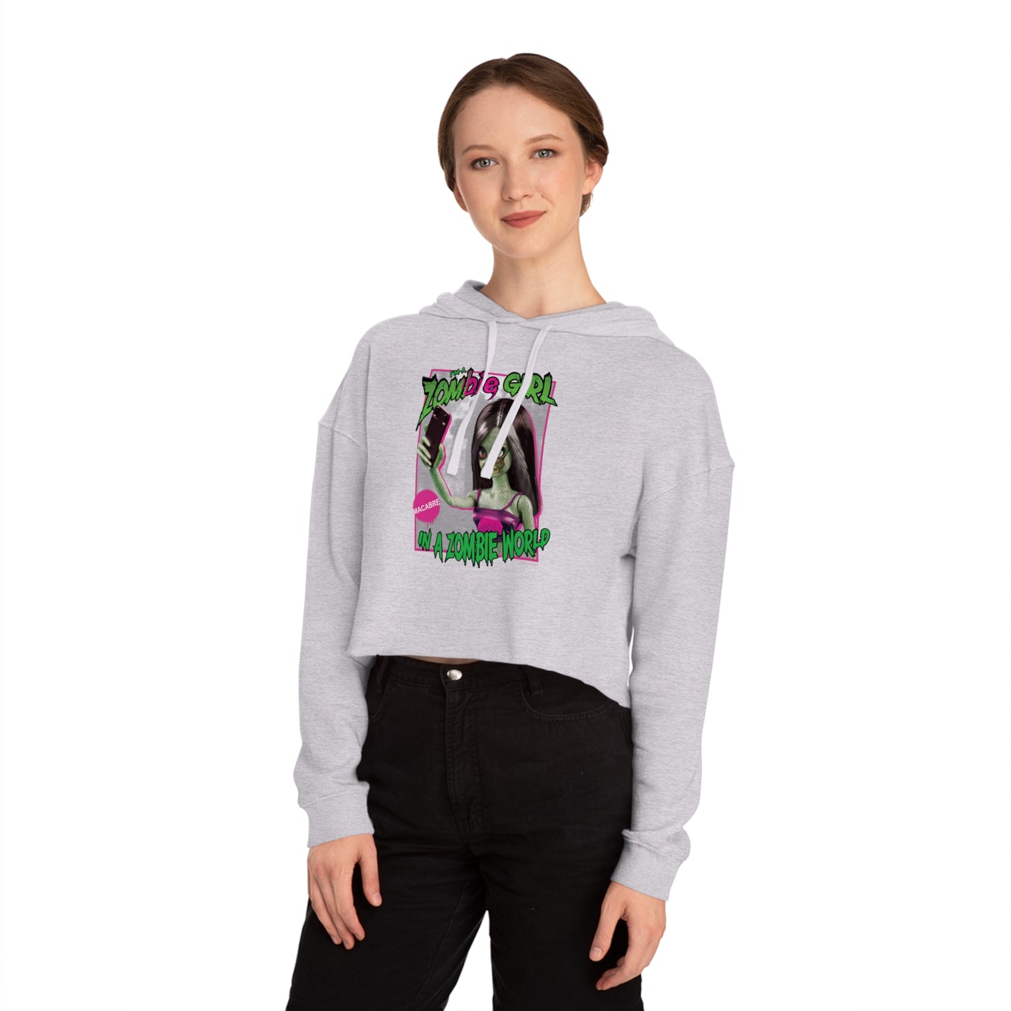 Zombie Girl - Women’s Cropped Hooded Sweatshirt