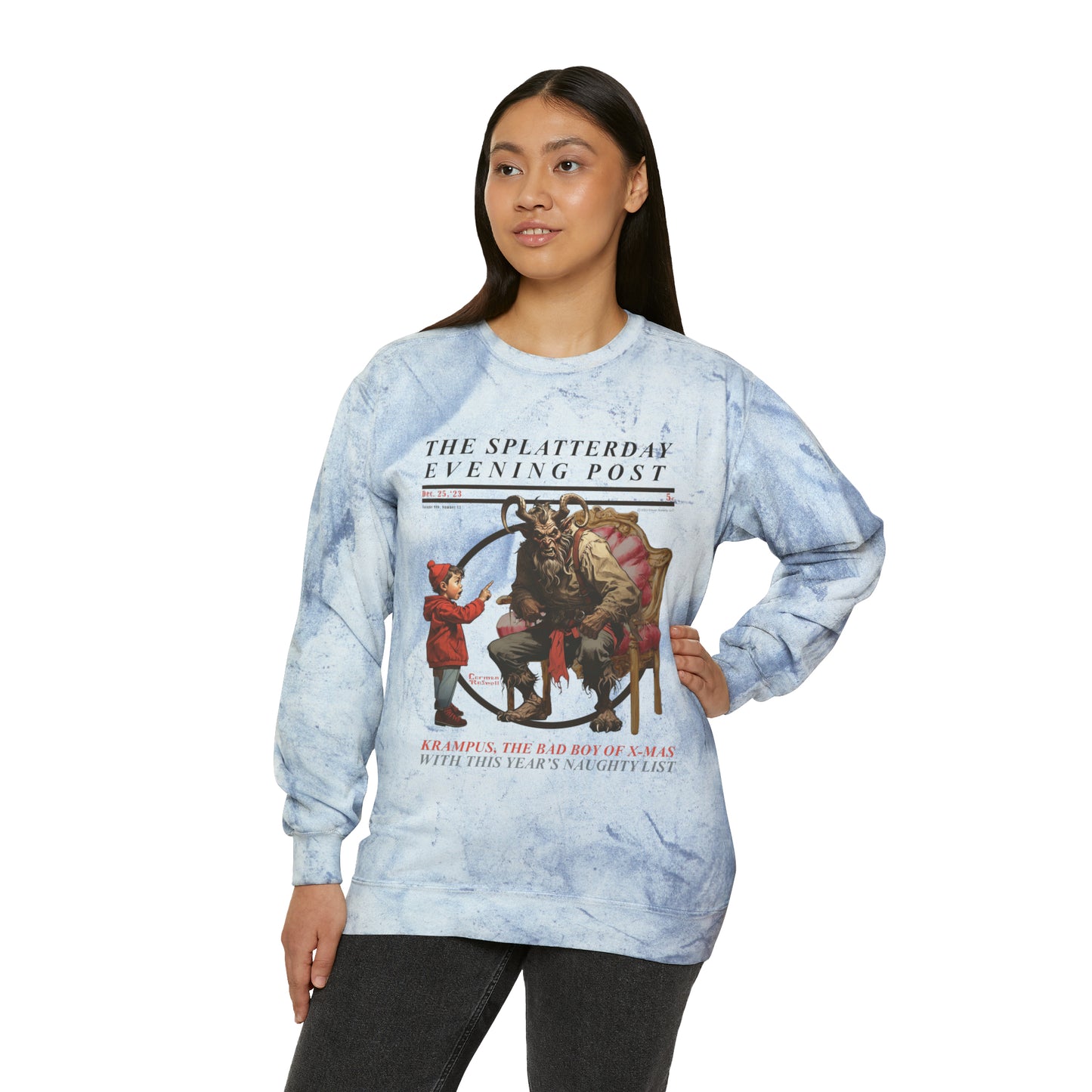 Splatterday Evening Post - Unisex Color Blast Crewneck Sweatshirt