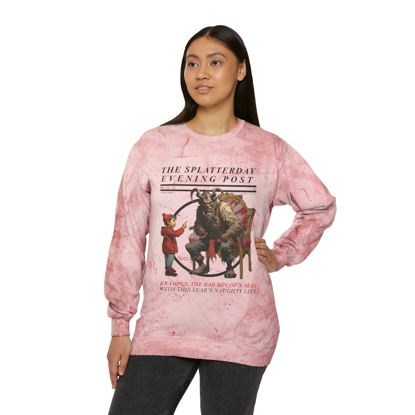 Splatterday Evening Post - Unisex Color Blast Crewneck Sweatshirt